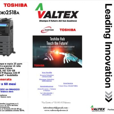 Valtex s.r.l. Palermo - Vendita, Assistenza e Noleggio Fotocopiatrici Toshiba